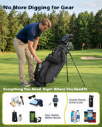 Dragon tiger Vista Carry Stand Bag – Organized 5-Way Golf Bag for Everyday Play,Black