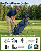 Dragon tiger Vista Carry Stand Bag – Organized 5-Way Golf Bag for Everyday Play,Navy