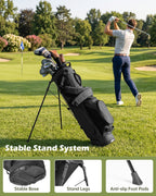 Dragon tiger Vista Carry Stand Bag – Organized 5-Way Golf Bag for Everyday Play,Black