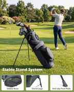 Dragon tiger Vista Carry Stand Bag – Organized 5-Way Golf Bag for Everyday Play,Gray