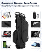 Dragon tiger Vista Tour 14-Way Stand Bag – Full-Length Divider Golf Bag for Complete Club Organization,Black