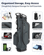 Dragon tiger Vista Tour 14-Way Stand Bag – Full-Length Divider Golf Bag for Complete Club Organization,Gray