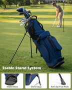 Dragon tiger Vista Tour 14-Way Stand Bag – Full-Length Divider Golf Bag for Complete Club Organization,Navy
