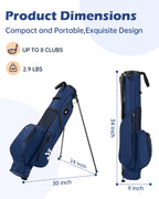 Dragon Tiger Vista Range Sunday Bag – Lightweight 3-Way Golf Bag for Practice & Short Rounds,Navy