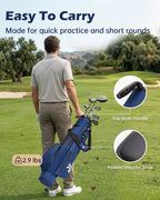 Dragon Tiger Vista Range Sunday Bag – Lightweight 3-Way Golf Bag for Practice & Short Rounds,Navy