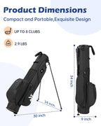 Dragon Tiger Vista Range Sunday Bag – Lightweight 3-Way Golf Bag for Practice & Short Rounds,Black