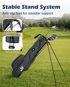 Dragon Tiger Vista Range Sunday Bag – Lightweight 3-Way Golf Bag for Practice & Short Rounds,Gray