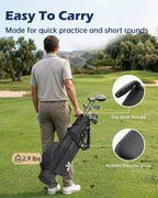 Dragon Tiger Vista Range Sunday Bag – Lightweight 3-Way Golf Bag for Practice & Short Rounds,Black