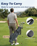 Dragon Tiger Vista Range Sunday Bag – Lightweight 3-Way Golf Bag for Practice & Short Rounds,Gray