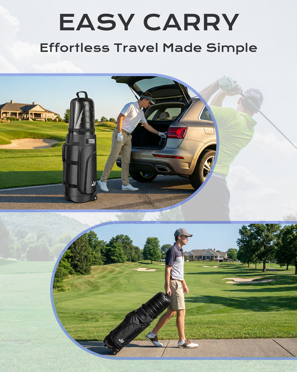 Dragon tiger Origin Travel Golf Bag Cover – Protective Travel Bag for Golf Clubs on the Road,Black