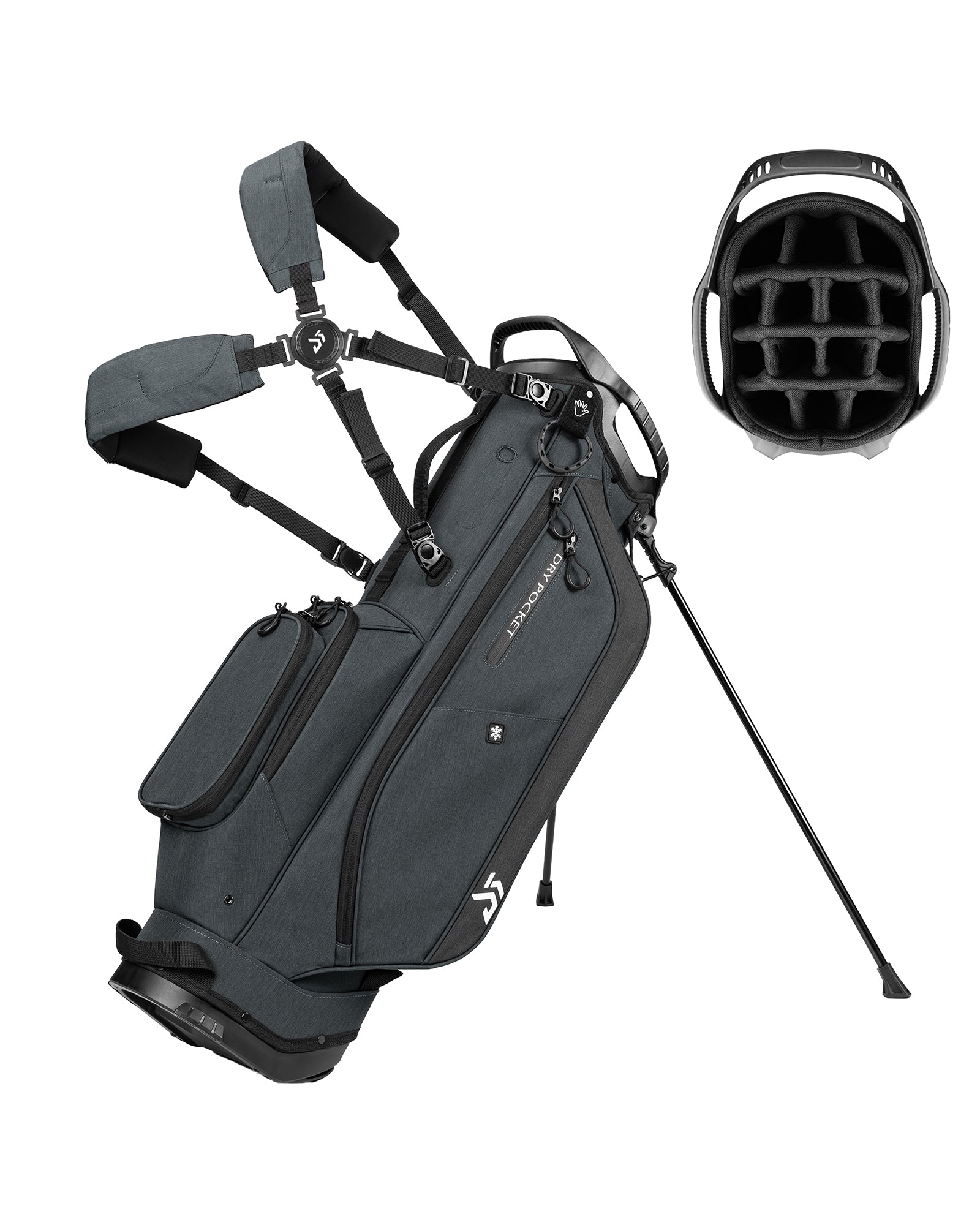 Dragon tiger Vista Tour 14-Way Stand Bag – Full-Length Divider Golf Bag for Complete Club Organization,Black