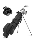 Dragon Tiger Vista Range Sunday Bag – Lightweight 3-Way Golf Bag for Practice & Short Rounds,Black