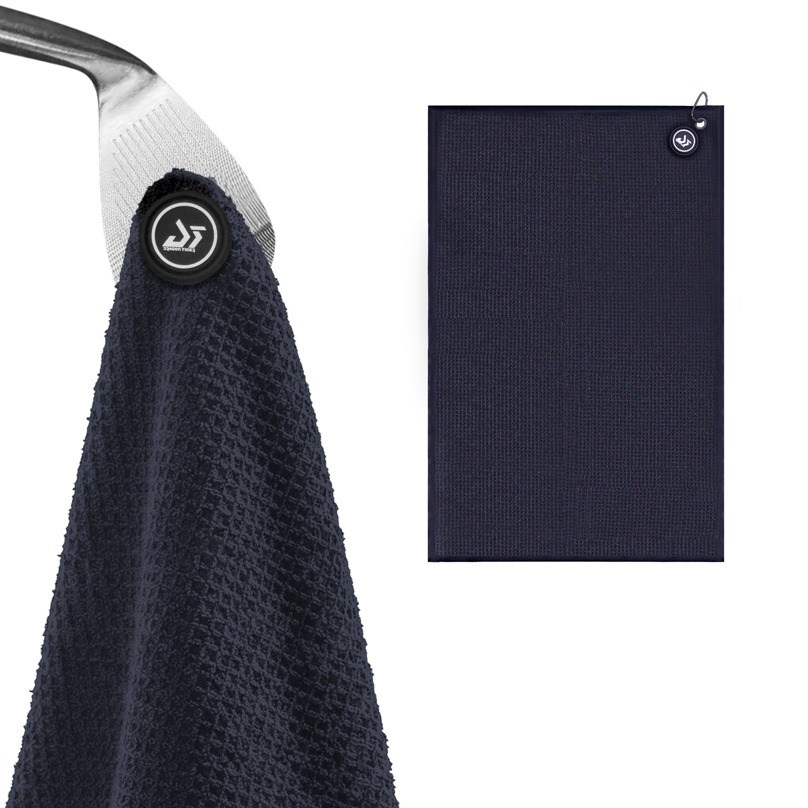 Dragon tiger Magnetic Golf Towel – 23.6"x15.7" Microfiber Waffle Weave with Magnet & Carabiner, Ultra Absorbent for Clubs, Bags & Carts