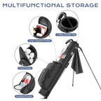 Dragon tiger Origin Mini Sunday Bag – Compact 2-Way Carry Bag for Par 3 & Range Days,Black