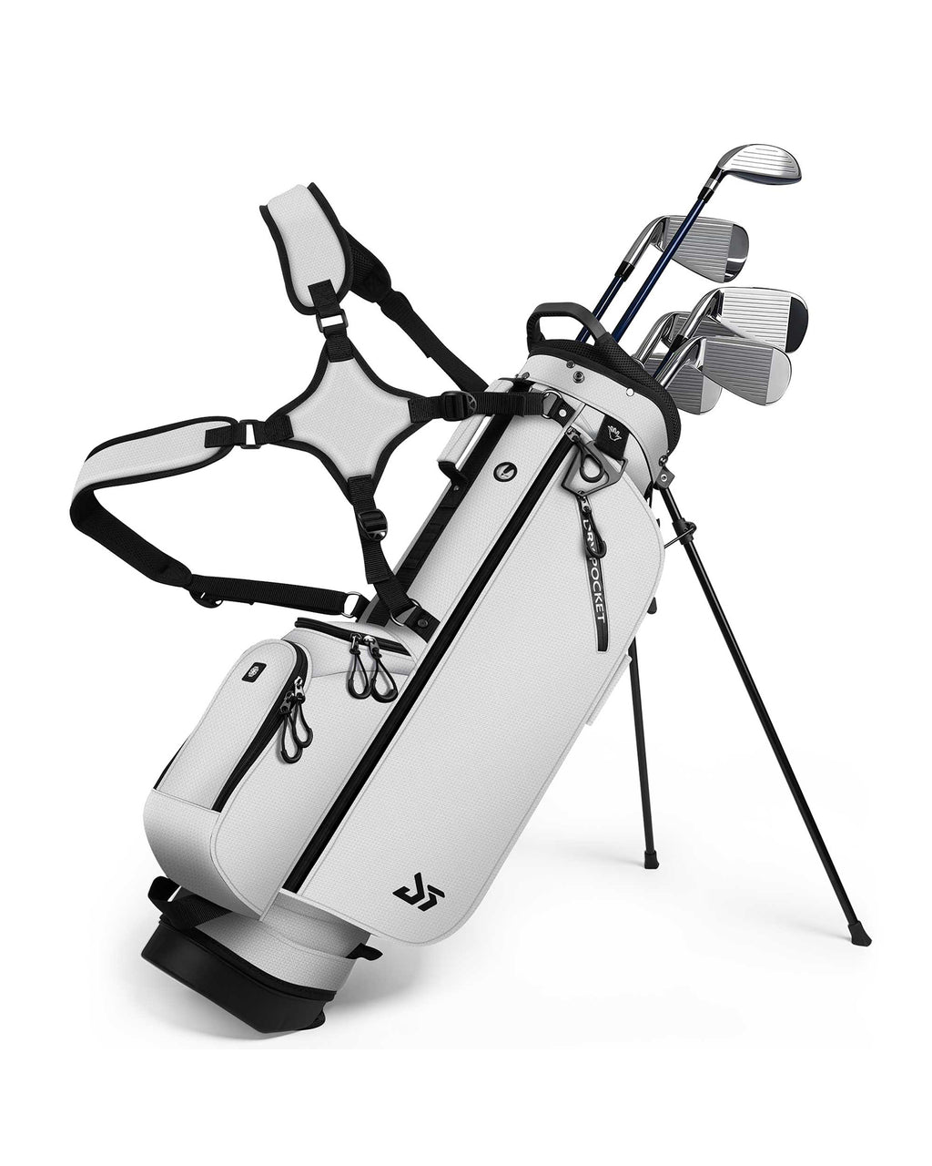 Dragon tiger Origin Stride – A Balanced 4-Way Stand Bag for Walking Golfers,White