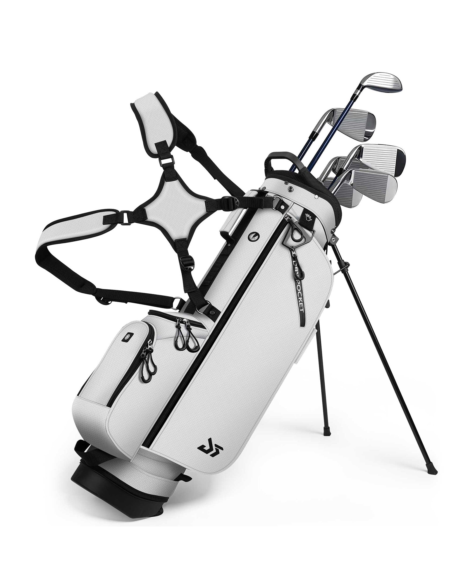 Dragon tiger Origin Stride – A Balanced 4-Way Stand Bag for Walking Golfers,White