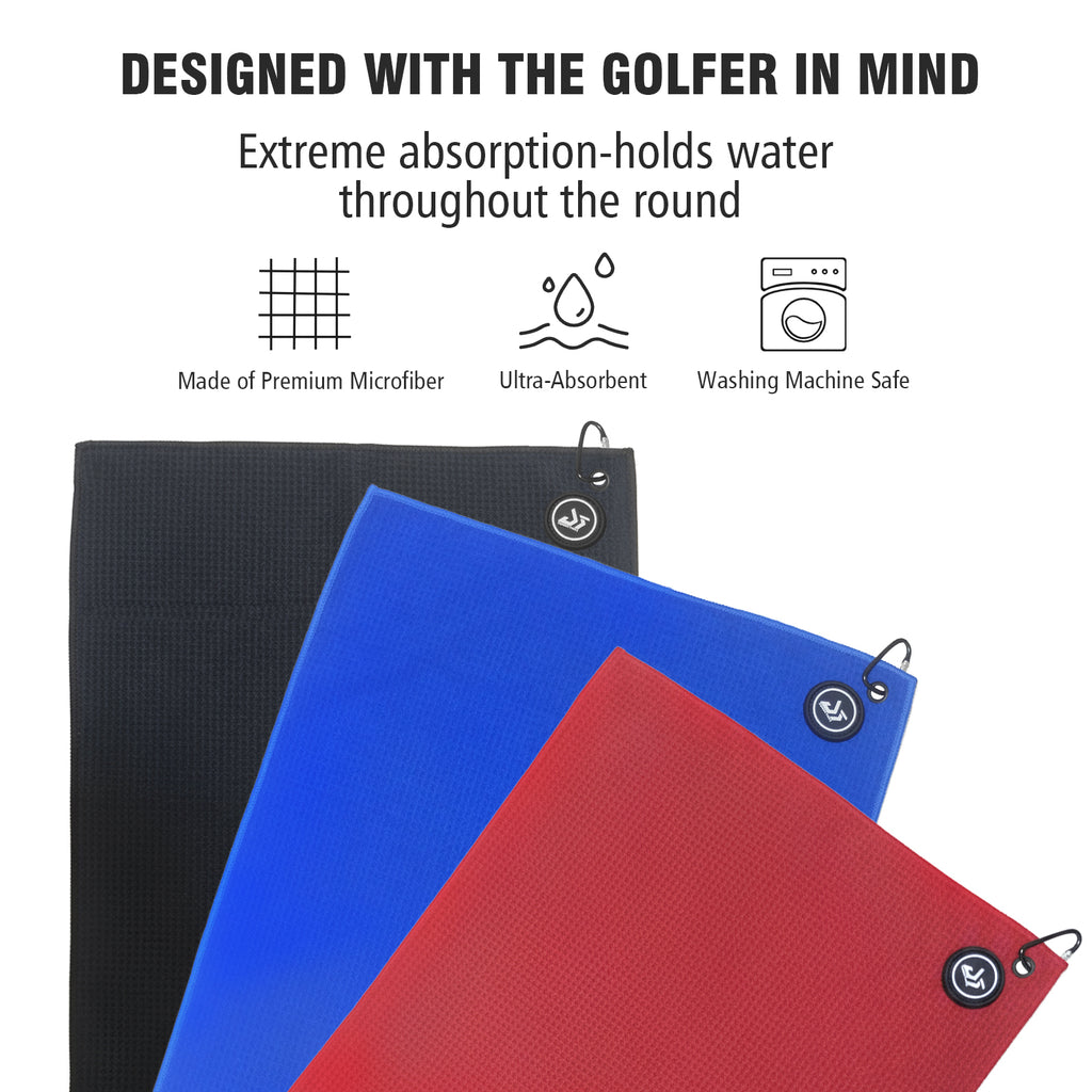 Dragon tiger Magnetic Golf Towel – 23.6"x15.7" Microfiber Waffle Weave with Magnet & Carabiner, Ultra Absorbent for Clubs, Bags & Carts