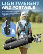 Dragon tiger Origin Stride – A Balanced 4-Way Stand Bag for Walking Golfers,Black