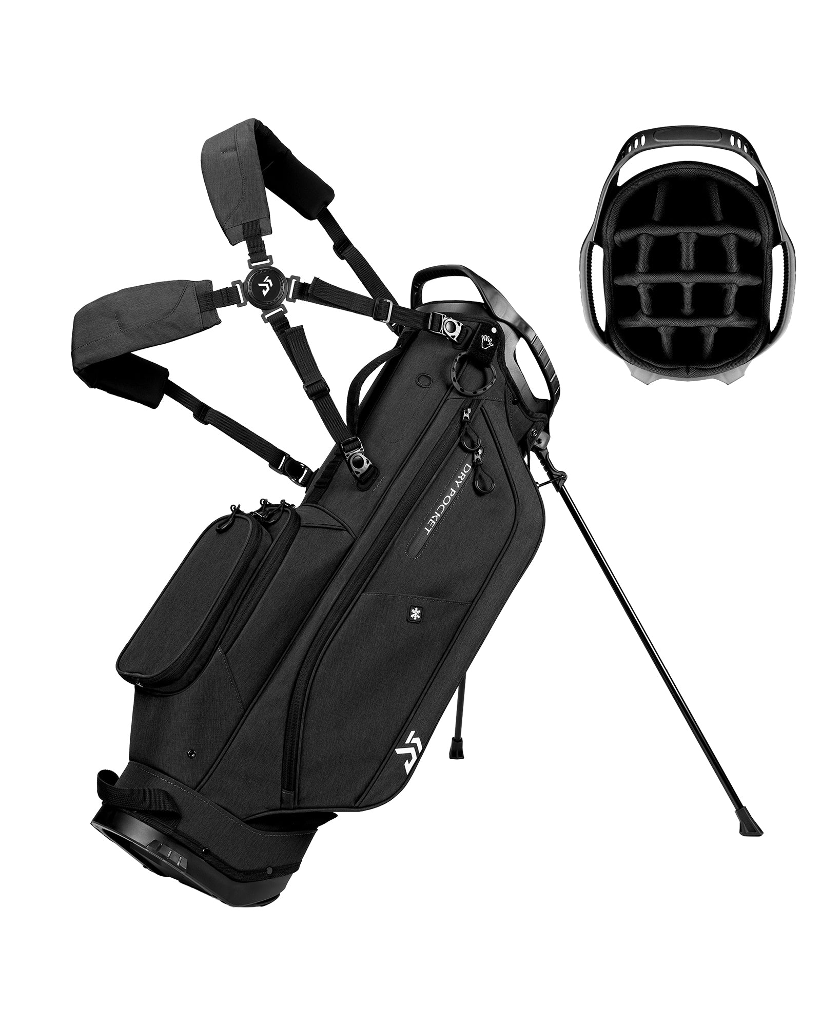 Dragon tiger Vista Tour 14-Way Stand Bag – Full-Length Divider Golf Bag for Complete Club Organization,Black