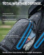 Dragon tiger Origin Carry Stand Bag – Water-Resistant 5-Way Golf Bag, Black with Blue Reflective Strips