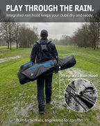 Dragon tiger Origin Carry Stand Bag – Water-Resistant 5-Way Golf Bag, Black with Blue Reflective Strips