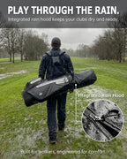 Dragon tiger Origin Carry Stand Bag – Water-Resistant 5-Way Golf Bag, Black with White Reflective Strips
