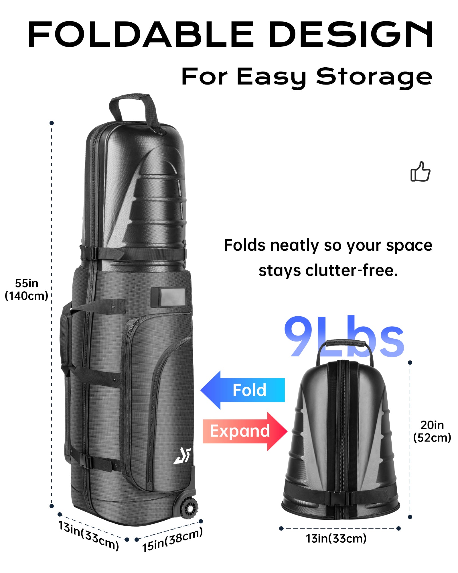 Dragon tiger Origin Travel Golf Bag Cover – Protective Travel Bag for Golf Clubs on the Road,Black