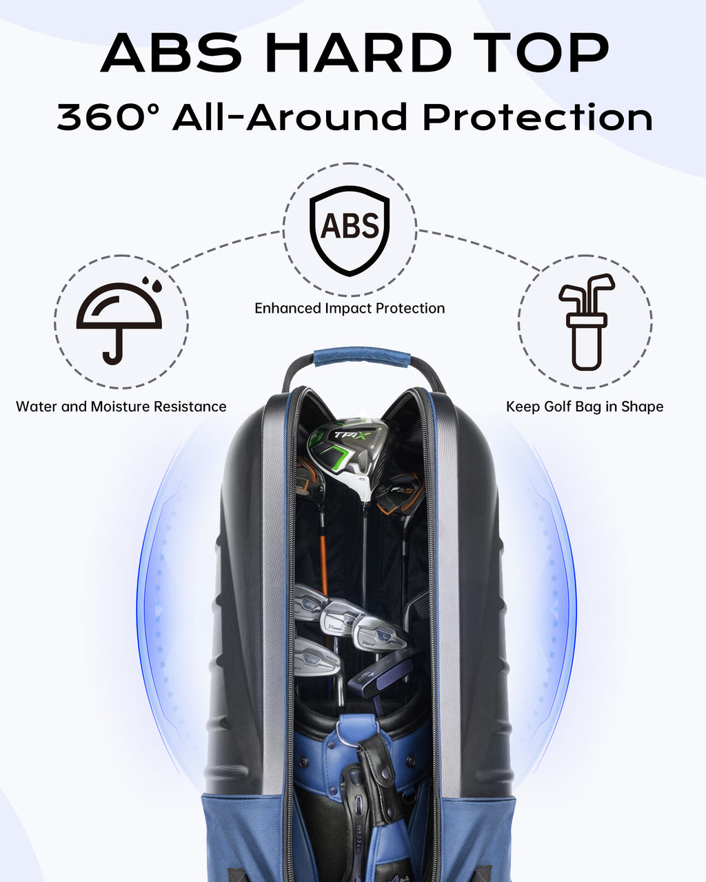 Dragon tiger Origin Travel Golf Bag Cover – Protective Travel Bag for Golf Clubs on the Road,Navy