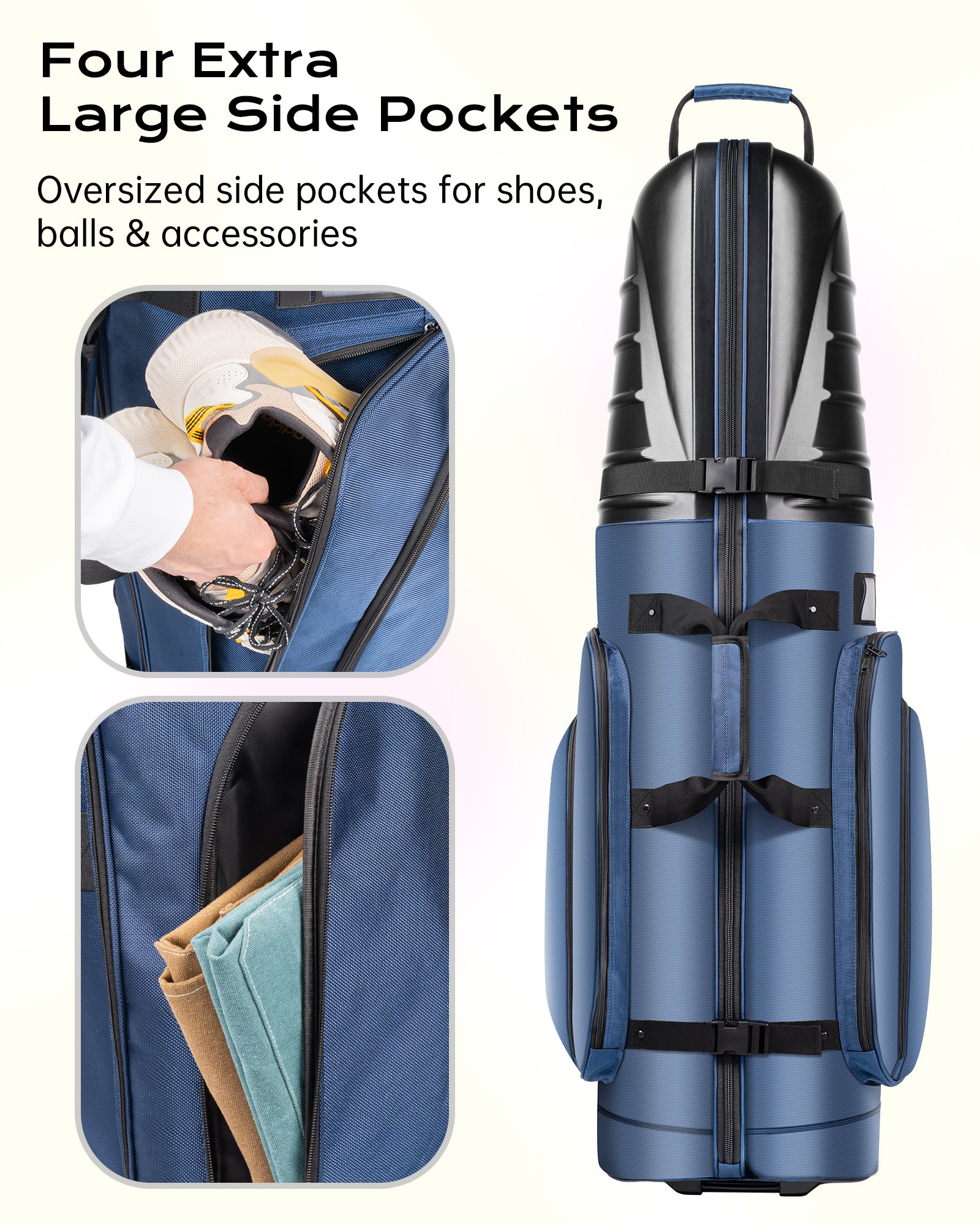 Dragon tiger Origin Travel Golf Bag Cover – Protective Travel Bag for Golf Clubs on the Road,Navy
