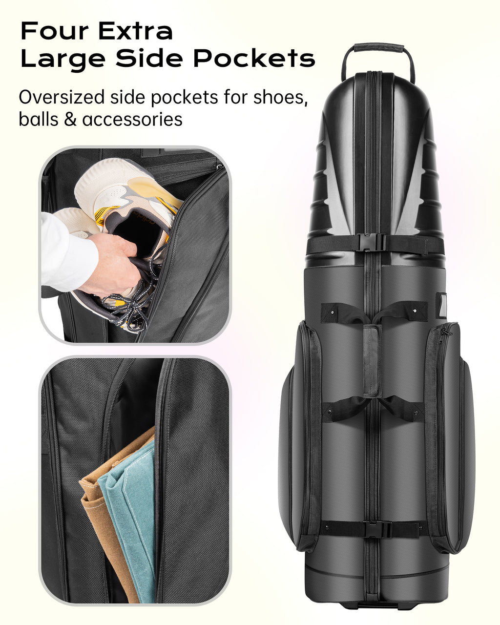 Dragon tiger Origin Travel Golf Bag Cover – Protective Travel Bag for Golf Clubs on the Road,Black