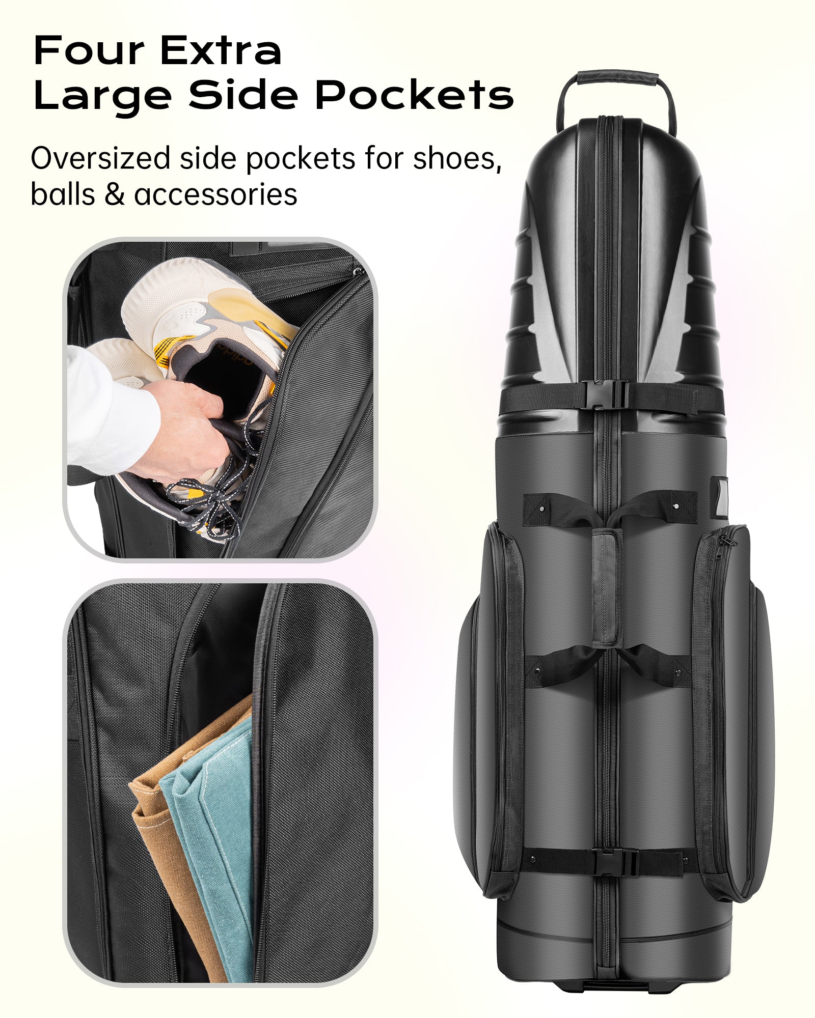 Dragon tiger Origin Travel Golf Bag Cover – Protective Travel Bag for Golf Clubs on the Road,Black