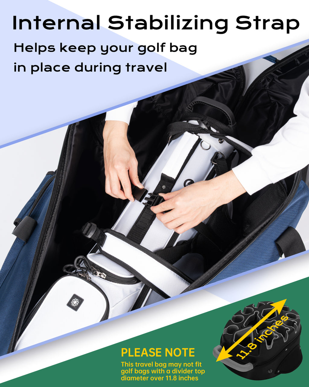 Dragon tiger Origin Travel Golf Bag Cover – Protective Travel Bag for Golf Clubs on the Road,Navy
