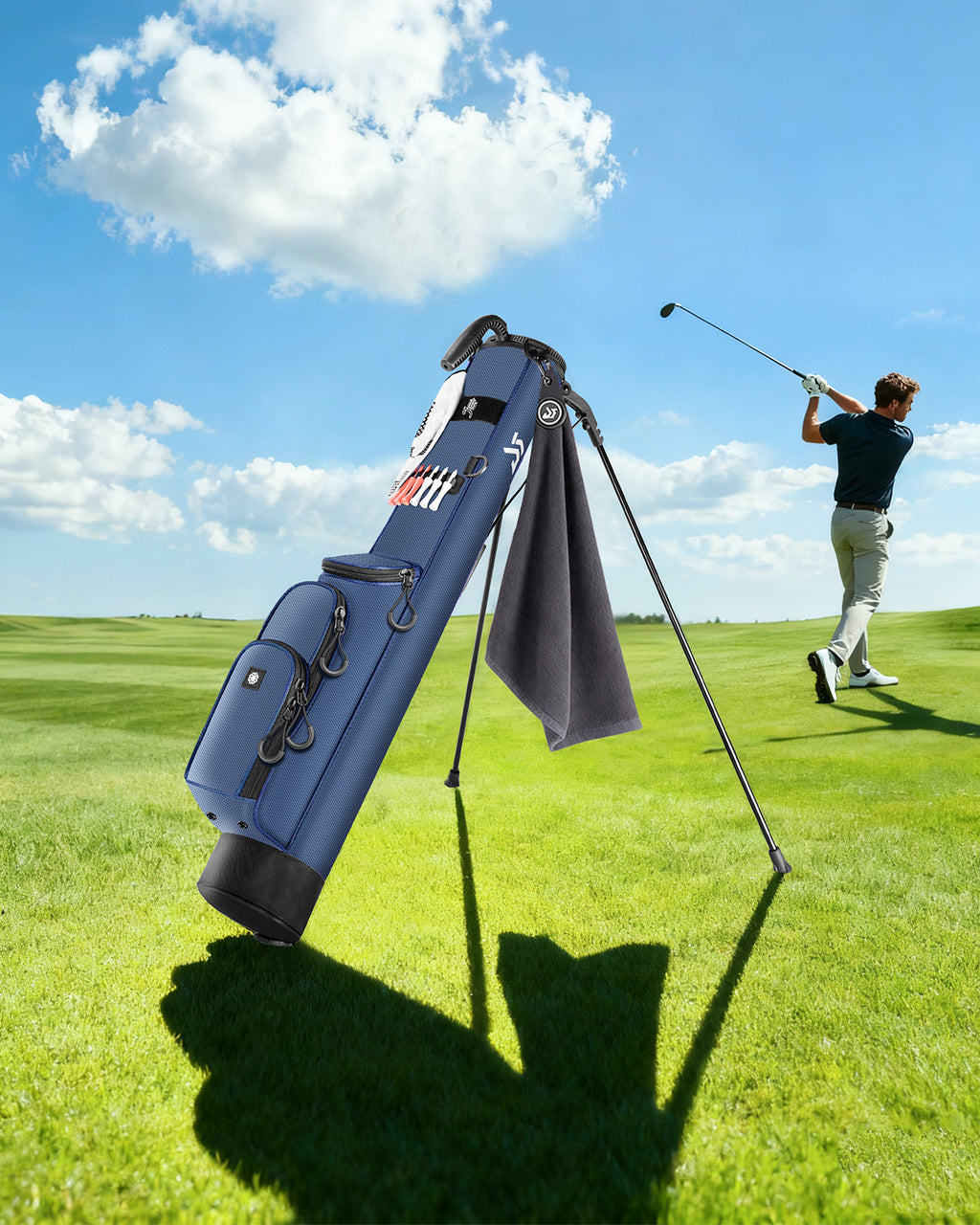 Dragon tiger Origin Mini Sunday Bag – Compact 2-Way Carry Bag for Par 3 & Range Days,Navy